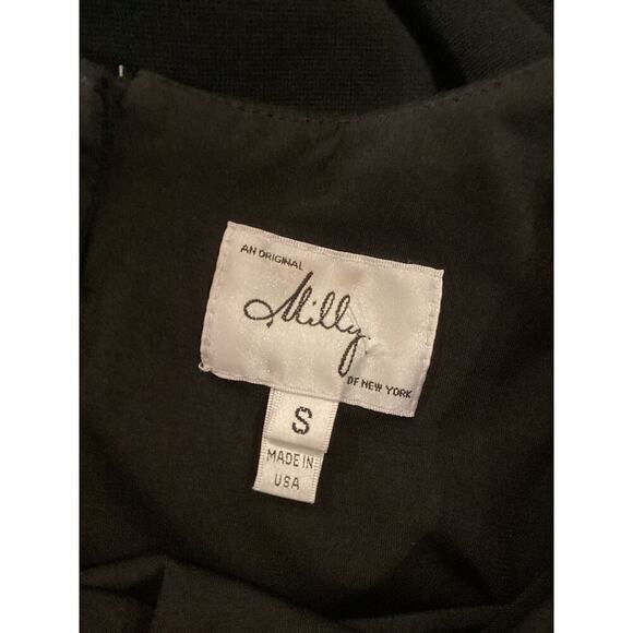 Milly of New York nicolla Bow shoulder Black Sheath Sleeveless mini Dress S - Picture 9 of 12